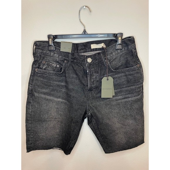 All Saints black Switch Denim Shorts - Picture 5 of 6
